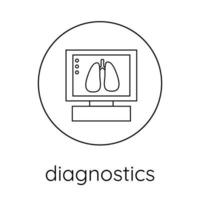 Lung disease diagnostics linear icon vector