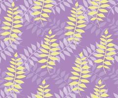 Floral seamless pattern, yellow and white twigs with leaves on a violet background vector