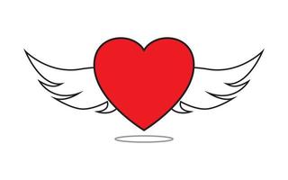 Abstract Vector Love Heart With Wings Icon Design Template