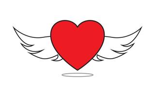 Abstract Vector Love Heart With Wings Icon Design Template