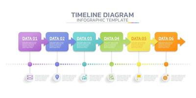 timeline diagram infographic steps template background vector