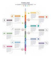 timeline gantt chart infographic template background vector