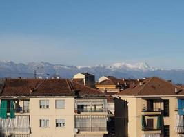 Skyline view of the Alps mountains photo