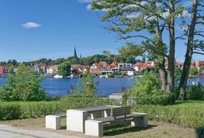 Malchow, llamado Inselstadt malchow, mecklenburg lago distrito, alemania foto