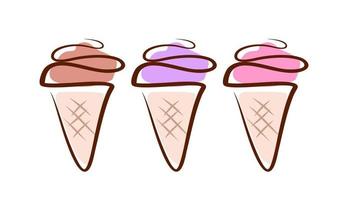 ice cream icons set. ice cream color illustration isolate. dessert sweets. vector