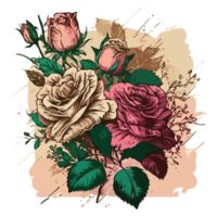 Aquarell Gemälde von ein schön Strauß von Rosen png