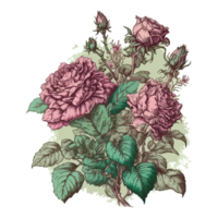 aquarelle La peinture de une magnifique bouquet de des roses png