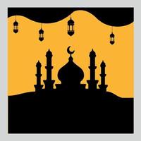 silueta de mezquita o islámico bandera o eid social medios de comunicación enviar bandera antecedentes modelo vector
