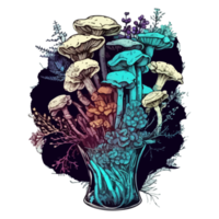 Watercolor painting about mushrooms png