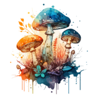 Watercolor painting about mushrooms png