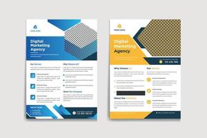 Modern and corporate digital marketing agency flyer tempalte vector