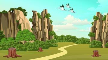 Hills natural scene for animation. vector