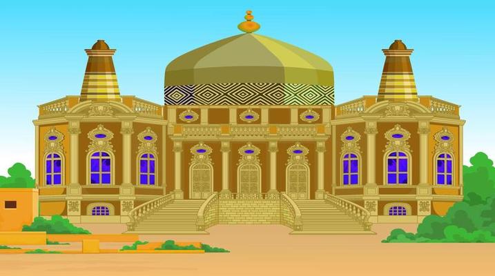 King palace with natural beauty for animation.
