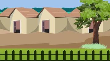 Poor rural village house. vector