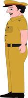 Police character side view. vector