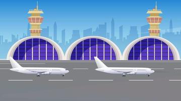 Airport illustration for cartoon animation. vector