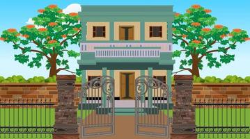 Indian asian village house for cartoon animation. vector