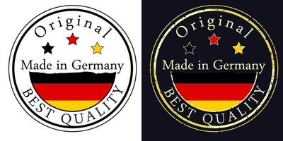 Round labels with flag, original best quality. Vector illustration of Germany flag.