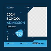 School Admission Social Media Post Design vector