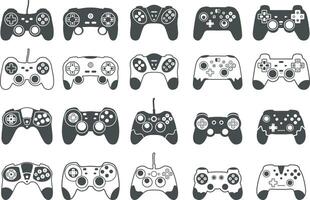 juego controlador silueta, juego controlador svg, vídeo juegos palanca de mando, joypad svg, jugando dispositivo, juego consola vector ilustración.