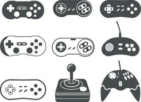 juego controlador silueta, viejo juego controlador svg, vídeo juegos palanca de mando, jugando dispositivo, juego consola vector ilustración.