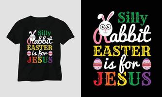 Easter Sunday T-shirt design with bunnies, rabbits, eggs, etc. vector