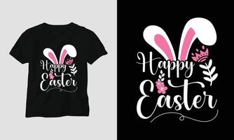 Easter Sunday T shirt vector template with bunny