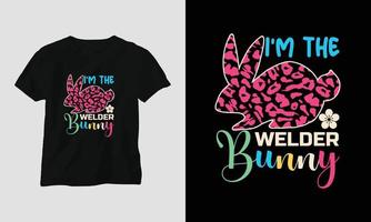 Easter Sunday T shirt vector template with bunny