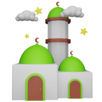 3D Rendering Mosque for Islamic Design Illustration png