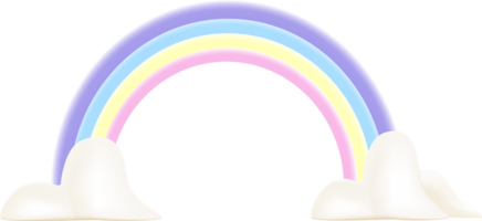 süß Regenbogen mit Wolke png