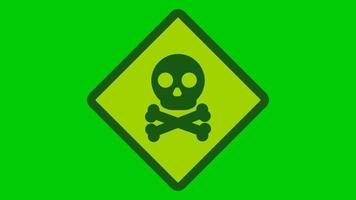 Green screen warning sign animation video