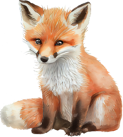 illustration aquarelle de renard png