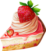 aquarelle de gâteau aux fraises png