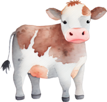 vache ferme animal aquarelle illustration png