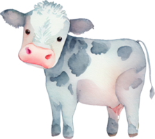 vaca granja animal acuarela ilustración png
