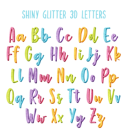 3D shiny colorful alphabet png