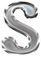 Metallic Pressed Molten Typography Letter S png