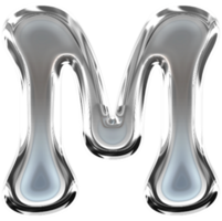 Metallic Pressed Molten Typography Letter M png