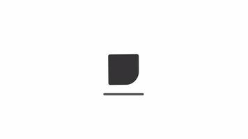 Animated square jumping loader. Bouncing shape. Simple black and white loading icon. 4K video footage with alpha channel transparency. Wait-animation progress indicator for web UI design