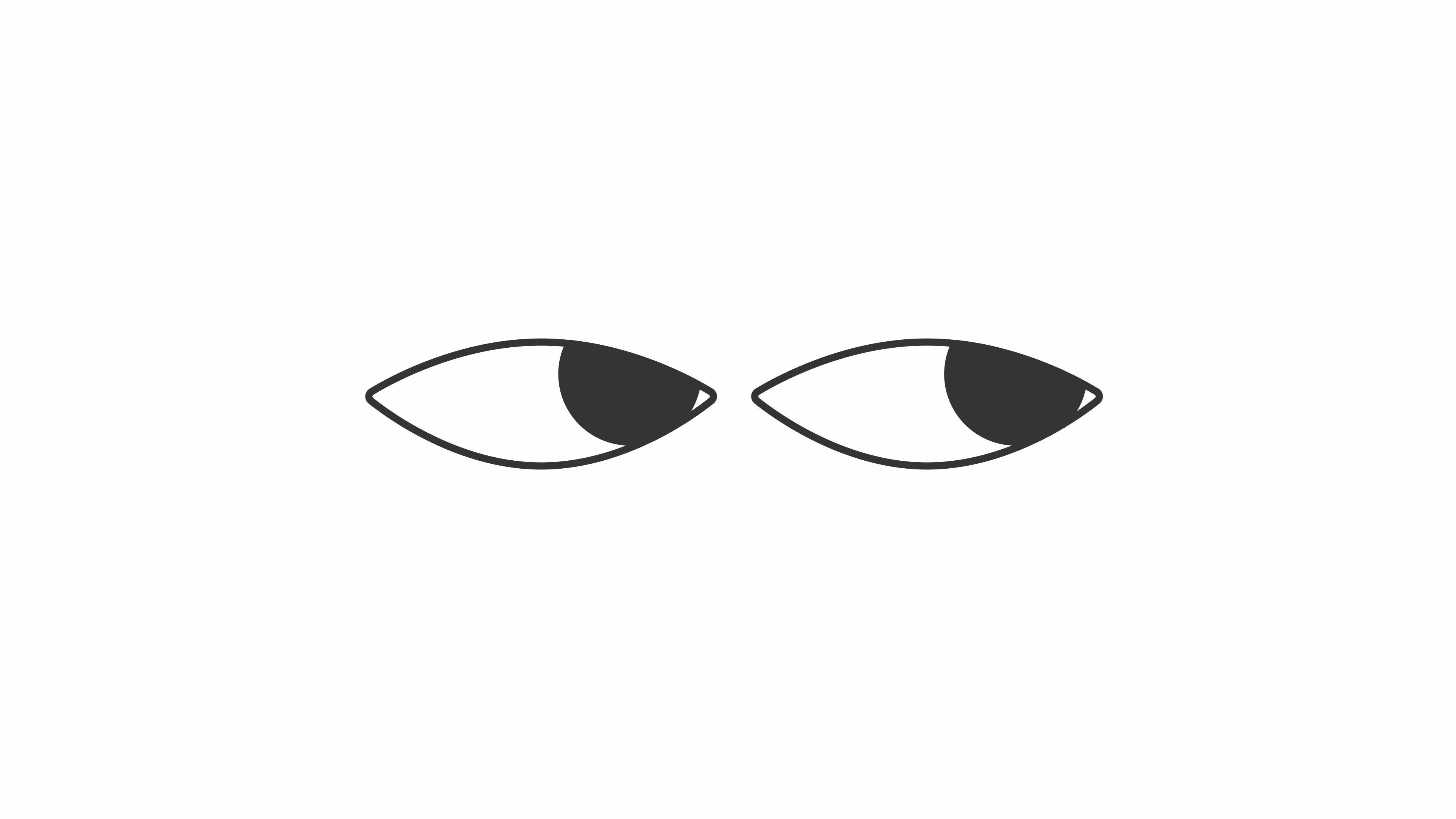 Animated moving eyes loader. Confused looking. Simple black and white