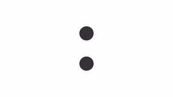 Animated two dots spinning loader. Rotation. Simple black and white loading icon. 4K video footage with alpha channel transparency. Wait-animation progress indicator for web UI design