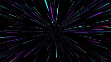 High Speed Flying Lines 3d Animation in Seamless Looping Traffic. Sci-fi Digital Footage Electric Move of Dynamic Streaks in Dark Backdrop. Neon Glowing Rays of Hyperspace in Time Travel video