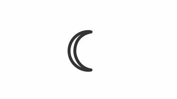 Animated moon loader. Lunar phases. Astrology. Simple black and white loading icon. 4K video footage with alpha channel transparency. Wait-animation progress indicator for web UI design