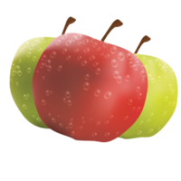 fresh apple with a splash of water png