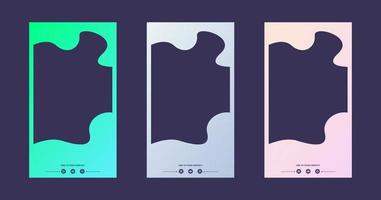 Vertical story template in gradient colors. Social media frame vector illustration.