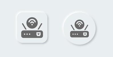 Router solid icon in neomorphic design style. Network connection signs vector illustration.