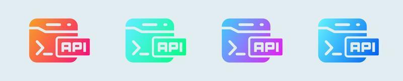 Api solid icon in gradient colors. Application programming interface signs vector illustration.