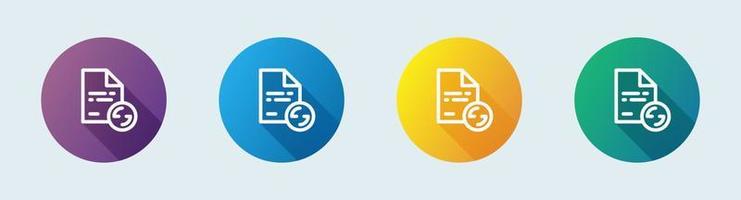 File transfer line icon in flat design style. Data signs vector illustration.