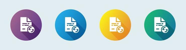 File transfer solid icon in flat design style. Data signs vector illustration.