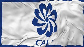 communauté de Portugais Langue des pays, cplp drapeau sans couture boucle arrière-plan, en boucle bosse texture tissu agitant lent mouvement, 3d le rendu video